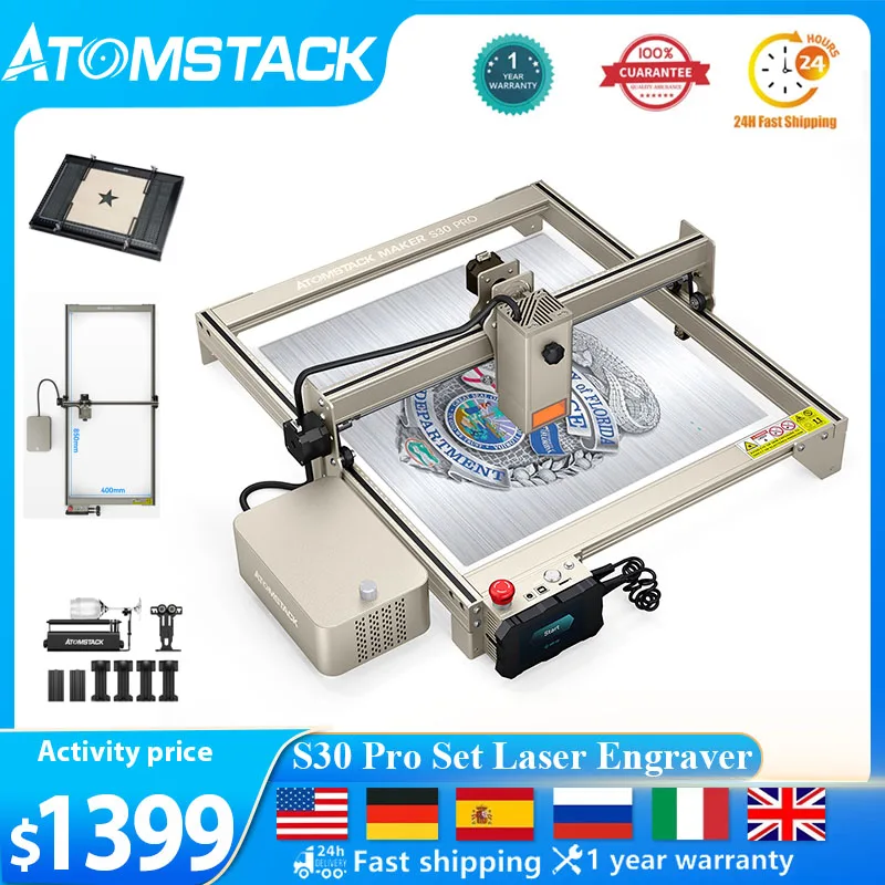 ATOMSTACK X30 Pro S30 Pro Laser Engraver CNC Laser Engraving Cutting Machine 160W Metal Acrylic Wood Engraver Dual Air Assist