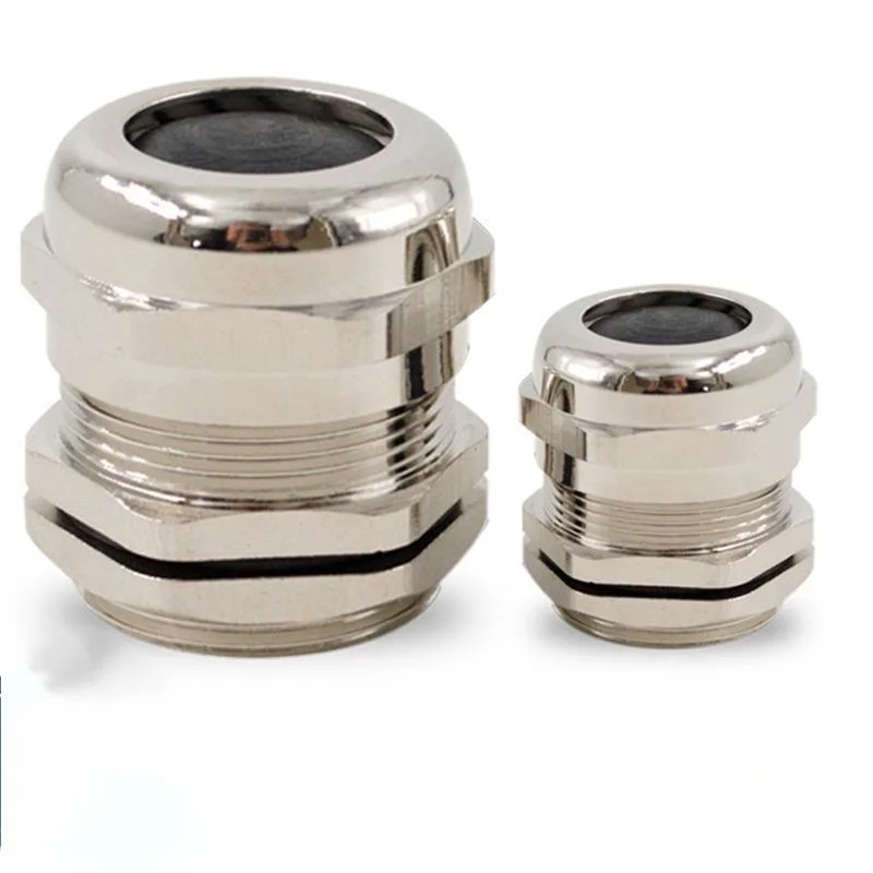 50pcs M6 Brass Nickel Plated Metal Cable Waterproof Joint Sealing 304 Stainless Steel Stuffing Box PG Gland Head M12m20