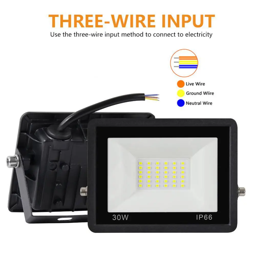 LED 투광 조명, 야외 스포트라이트, 정원 거리 Pir 모션 센서 벽 램프, IP66 방수 반사경, 정원 조명