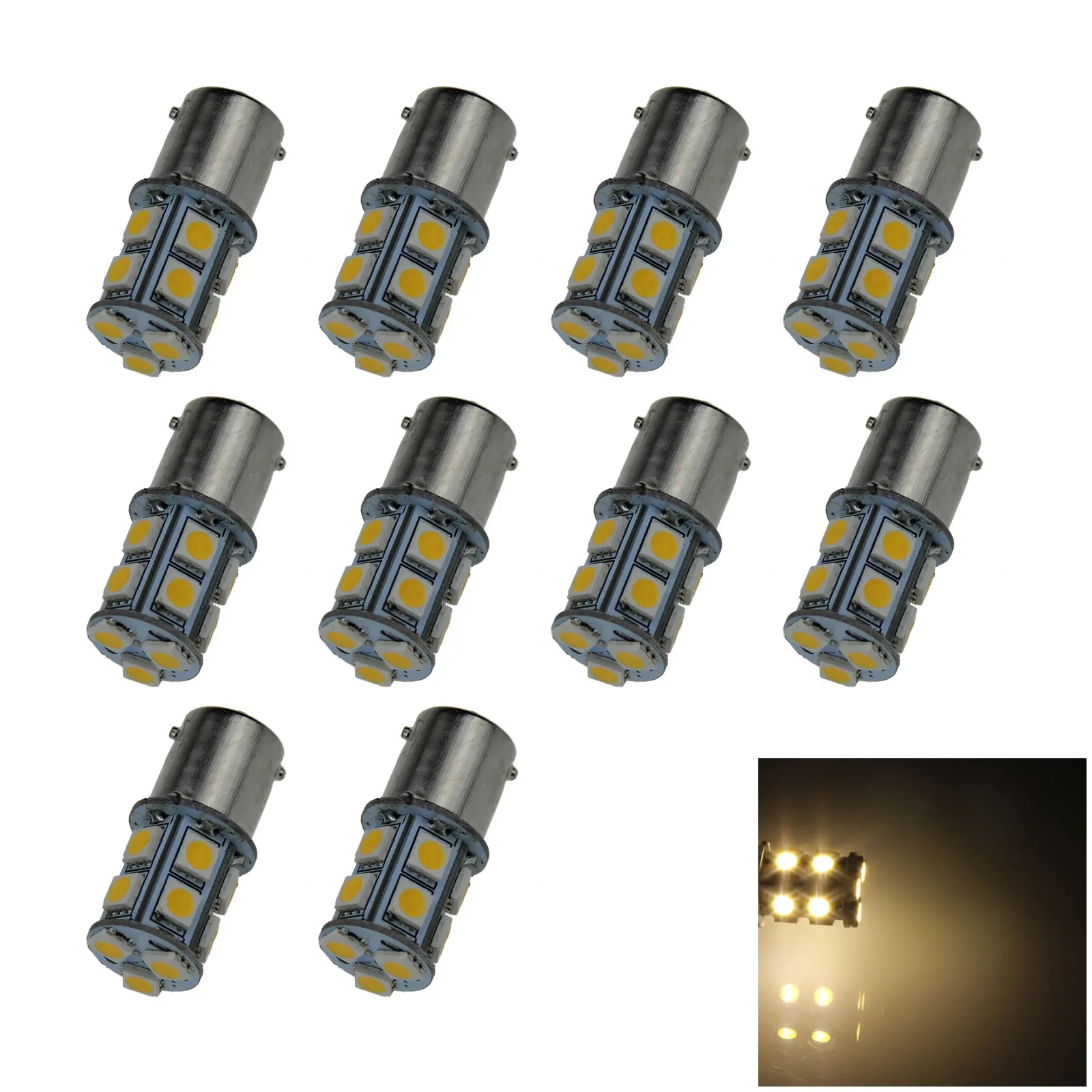 

10x задняя лампа с теплым белым светом для парковки RV 1156, задняя лампа 13 излучателей 5050, внешняя фотовспышка 1147, 63, 1251