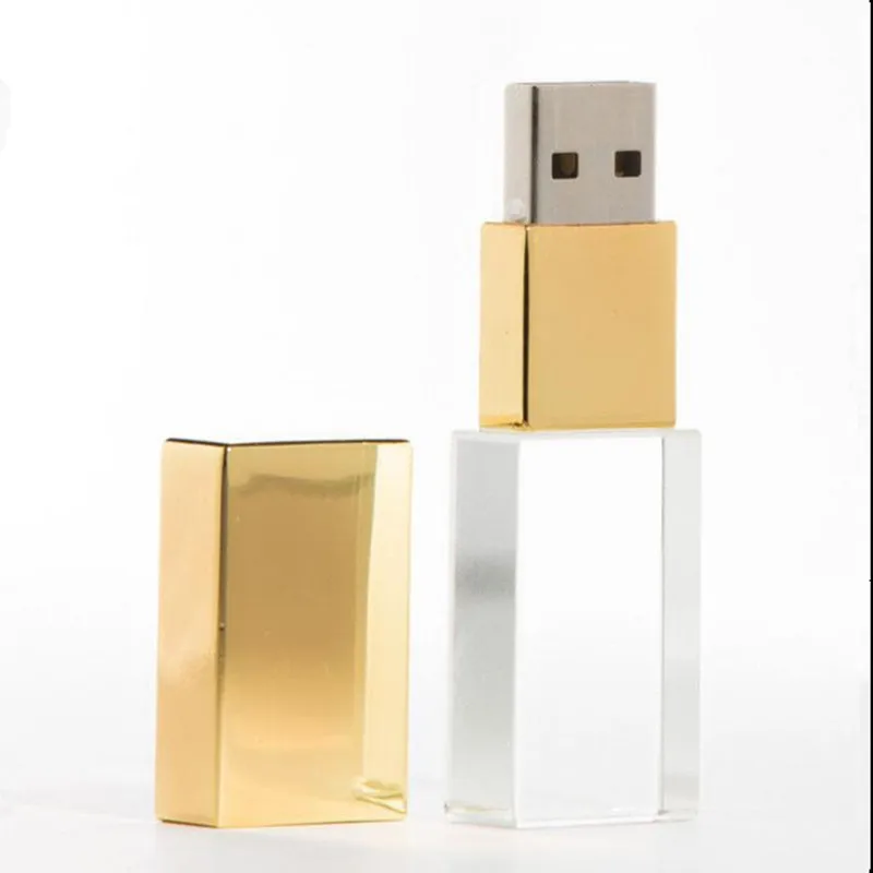 Taxa de Logotipo Nova Elegante Ouro Rosa Quente Cristal Rosa Usb 2.0 Memória Flash Vara Pen Drive - Imagem 3
