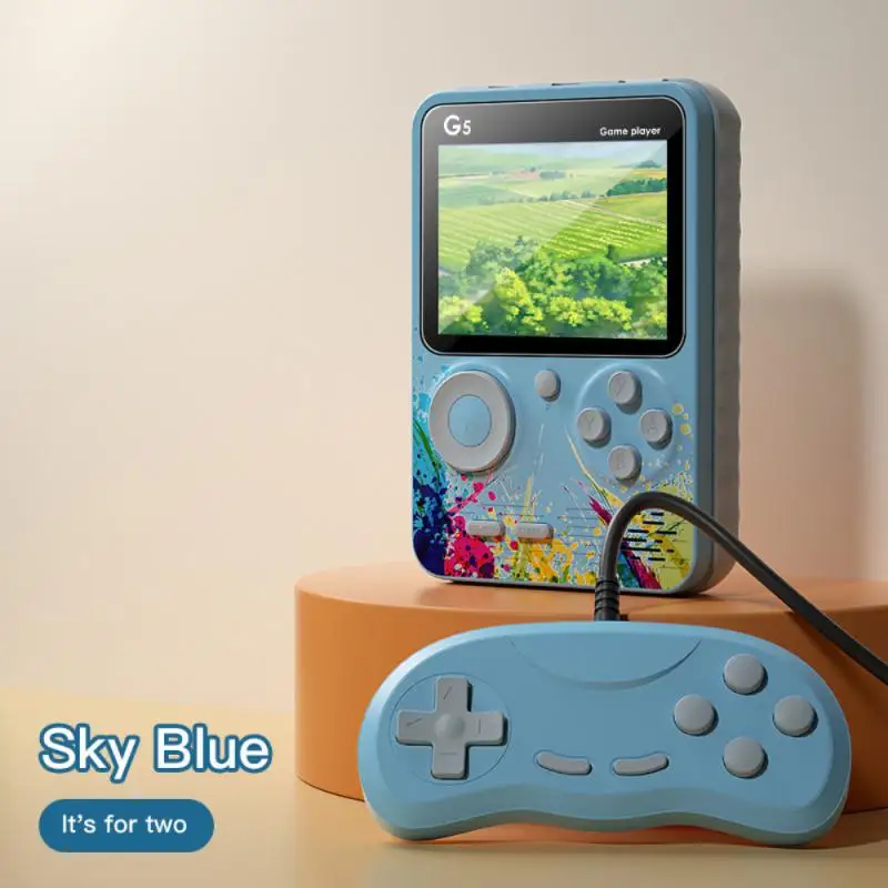 Mini Video Game Consoles G5 Retro Game Player HD LCD Screen  Gaming Console Portable Two Roles Handheld Gamepad Gift For Kids 