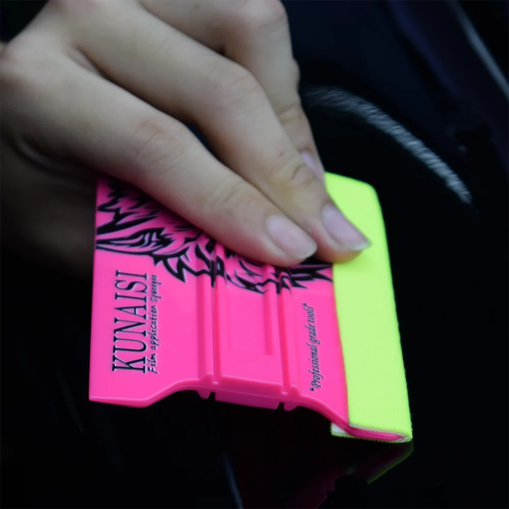 Car Wrapping Tools Vinyl Squeegee Window Tinting Squeegee Automotive Film Tools Professional Auto Wrapping Tools Felt Edge Magnetic Suction Squeegee Scraper For Vinyl Film Window Tint Universal