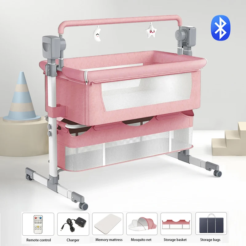 Baby Bed Electric Rocking Bed Baby Swing Electric Crib Moises for Babies Newborn Childcare Nest Portable Foldable