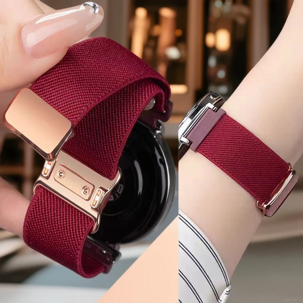 Versatile Magnetic Nylon Strap for Smartwatches – Adjustable 18-22mm Elastic Bracelet