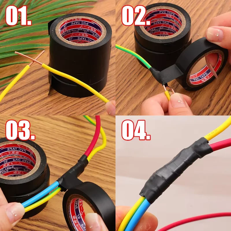 Heat-Resistant Black PVC Insulating Tape - Self-Adhesive Electrical Wire Protection