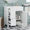 30-Inch Bathroom Vanity Cabinet with Ceramic Basin, Double-Layer Drawer, Deep Drawer and Adjustable Shelf 1