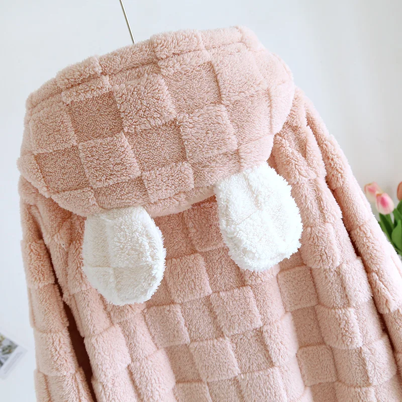 2026 New Autumn/Winter Couple Sleeping Robe, Fleece and Thickened Home Bathrobe, Men's and Women's Home Clothing Robe Bath Robe S22a080ac986740acb3658d66782bb018R