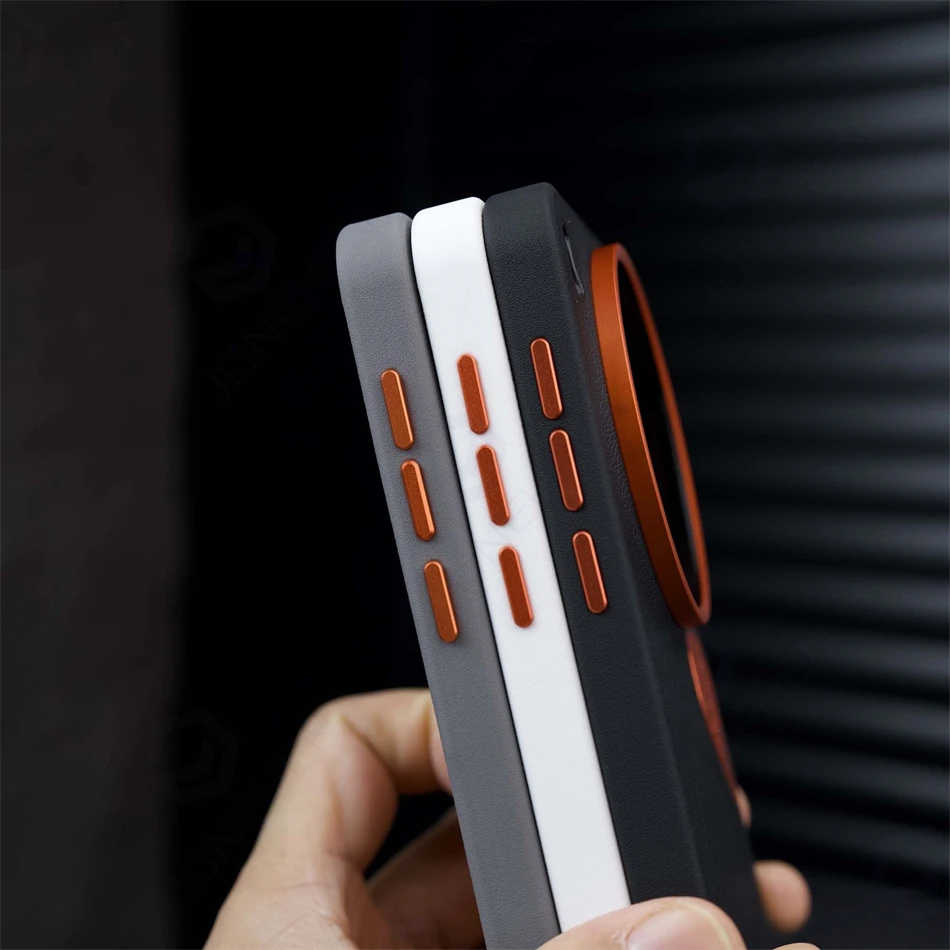 Luxury PU Leather Magnetic Case with Wireless Charging and Heat Dissipation Features