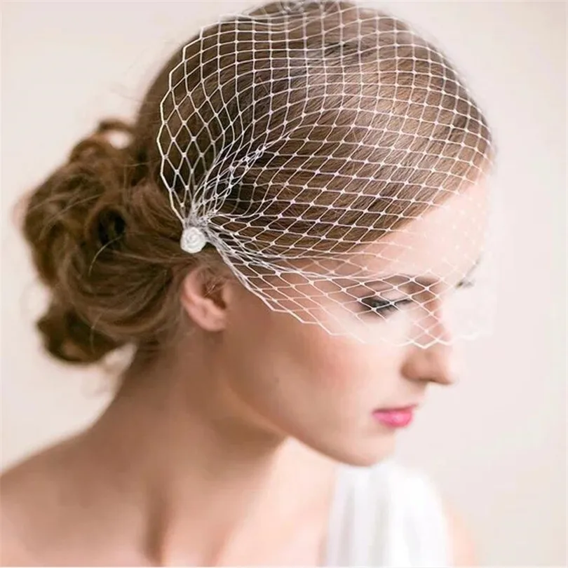 Bridal Birdcage Veil Wedding Party Head Dress Elegant Face Wedding Veil for Woman Blusher Veils Fascinators Hair Accesories bridal veil