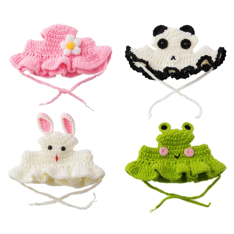

2024 New Colorful Animals Shape Crochet Hat for Small Pet Funny Cosplay Hat for Christmas