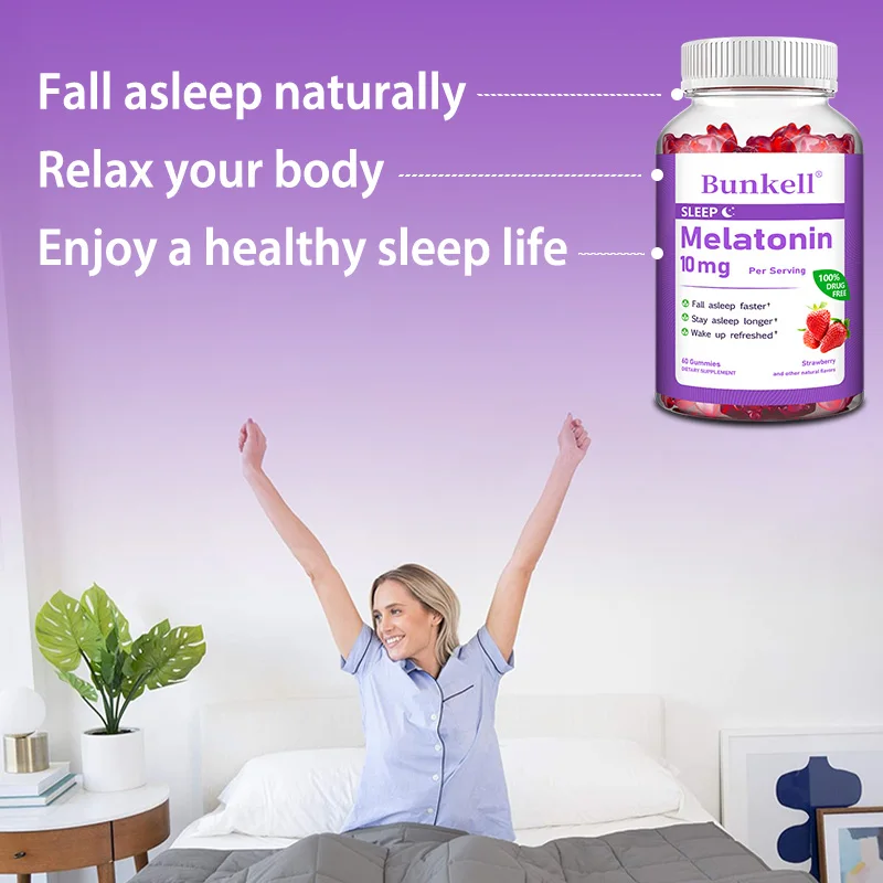 Melatonin Gummies 10 Mg - Fall Asleep Naturally, Fight Insomnia, Support Immunity, and Improve Rest Quality, 30/60 Gummies 10 S22a0ac74c8614b2f947b646592c7912b4