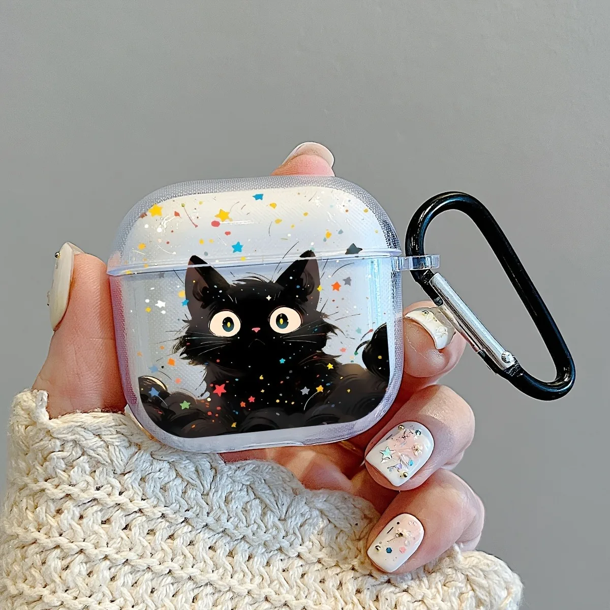Cute Black Cat AirPods Case Protective Cover