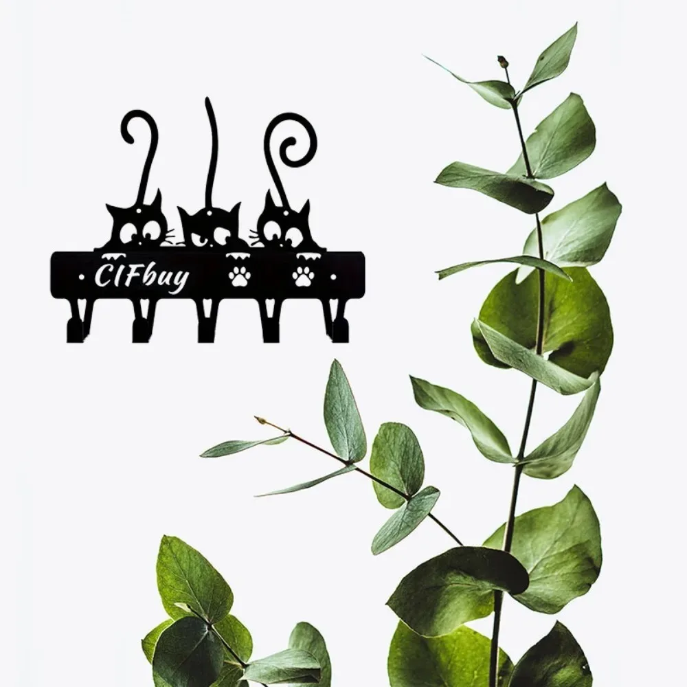 1pc Cat Wall Art Metal Decor - Stylish Home Wall Mount with Unique Keychain & Hook, Ideal Cat Lover Gift & Decorative Accessory 4
