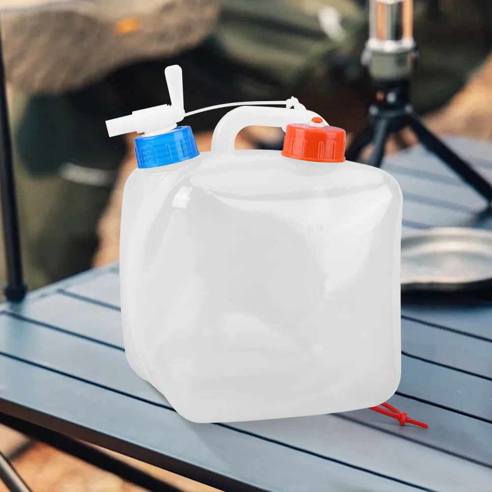 Portable Folding Bucket with Faucet Large Capacity Foldable Drinking Water Bucket Clear Water Storage Jug for Emergency Survival 6