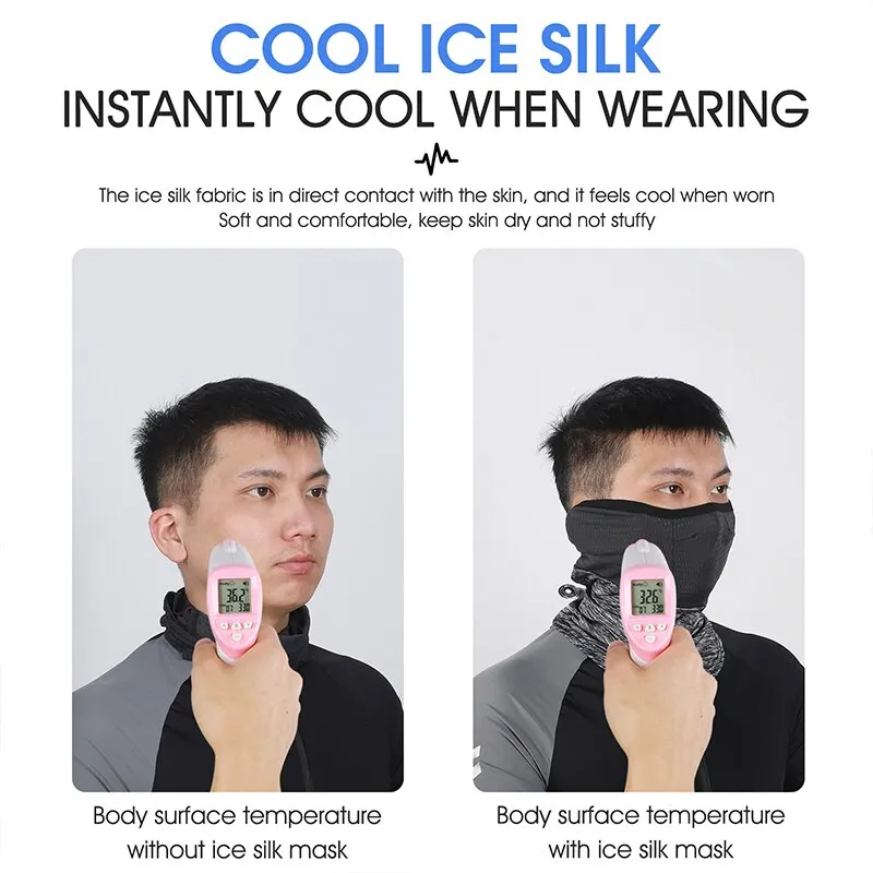 WEST BIKING Anti UV Summer Cycling Headwear Ice Silk Breathable Outdoor Sport Running Scarf Dustproof Protection Men Women Mask