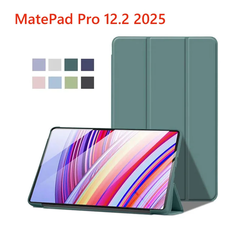 Magnetic Tri-Folding PU Stand Tablet Case with Soft TPU Back Cover