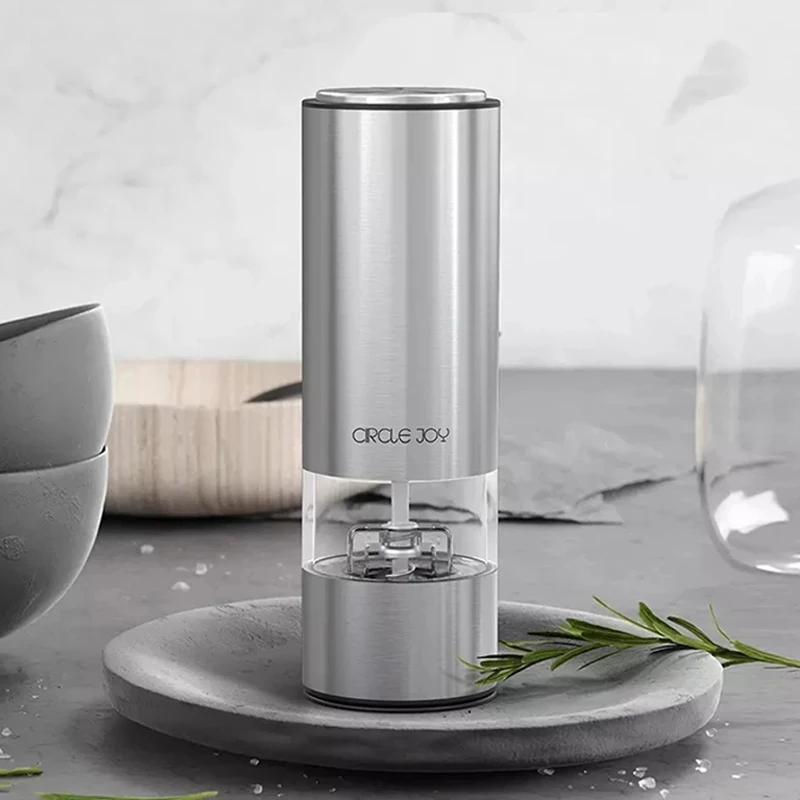 

Electric Automatic Mill Pepper and Salt Grinder LED Light 5 Modes Peper Spice Grain Porcelain Grinding Core Mi