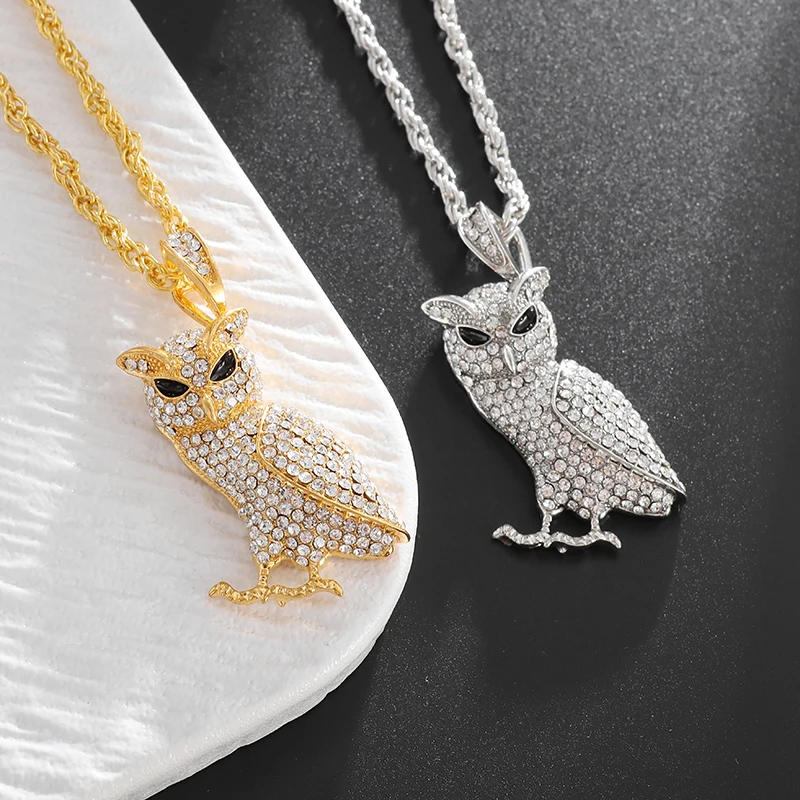 Personalità Della Moda Animale Gufo Collane Con Ciondolo Hip-Hop Per Uomo Trend Donna Coniglio Rana Ciondolo Gioielli Regalo