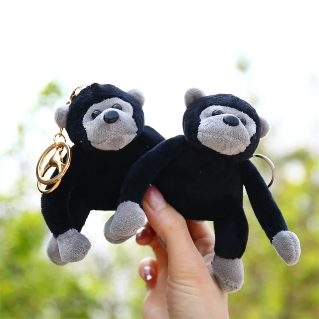 Cute Gorilla Real Wool Fur Key Chains Women Bag Charm Pendant Men Car  Keyring Rearview Mirrors Ornaments Plush Monkey Toy Gifts - AliExpress