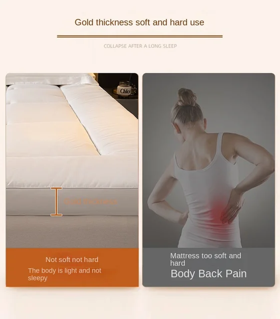 1Pc Hotel Style Mattress Soft Cushion Home Bedroom Tatami Mat Mattress Thickeneded Sleeping Pad Single Double Bed Mattress Vrzone 4