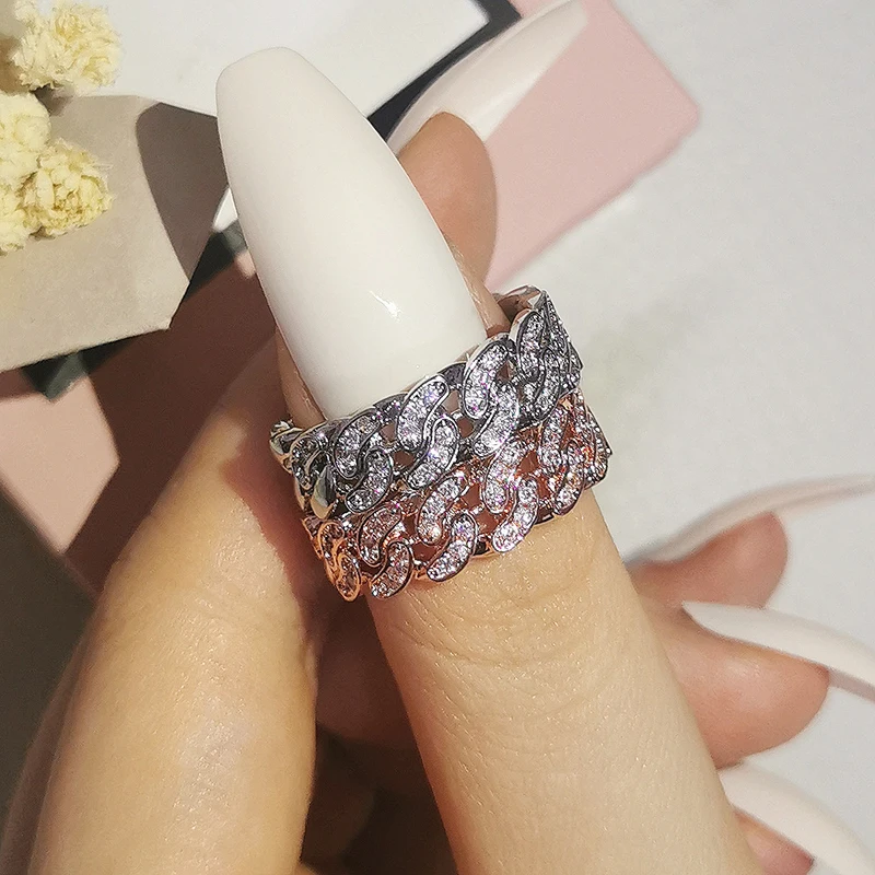 Silver ring Wedding rings Silver rings 2pcs Per Set Wedding Band Eternity Ring for Women Gift Finger Lots Jewelry Z15