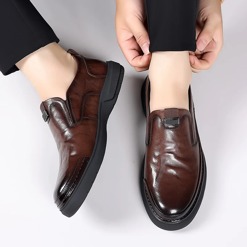 Social Business Casual Leather Shoe Formal Lofers for Men Luxury Brand Versatile Slip on Casual High Quality Male Driving Shoes 2