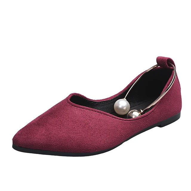 Shoes Woman Flats Sabot Loafers Vulcanize Moccasin Without Heels Casual Comfortable Barefoot Black Women Shoe with Free Shipping Wine red
