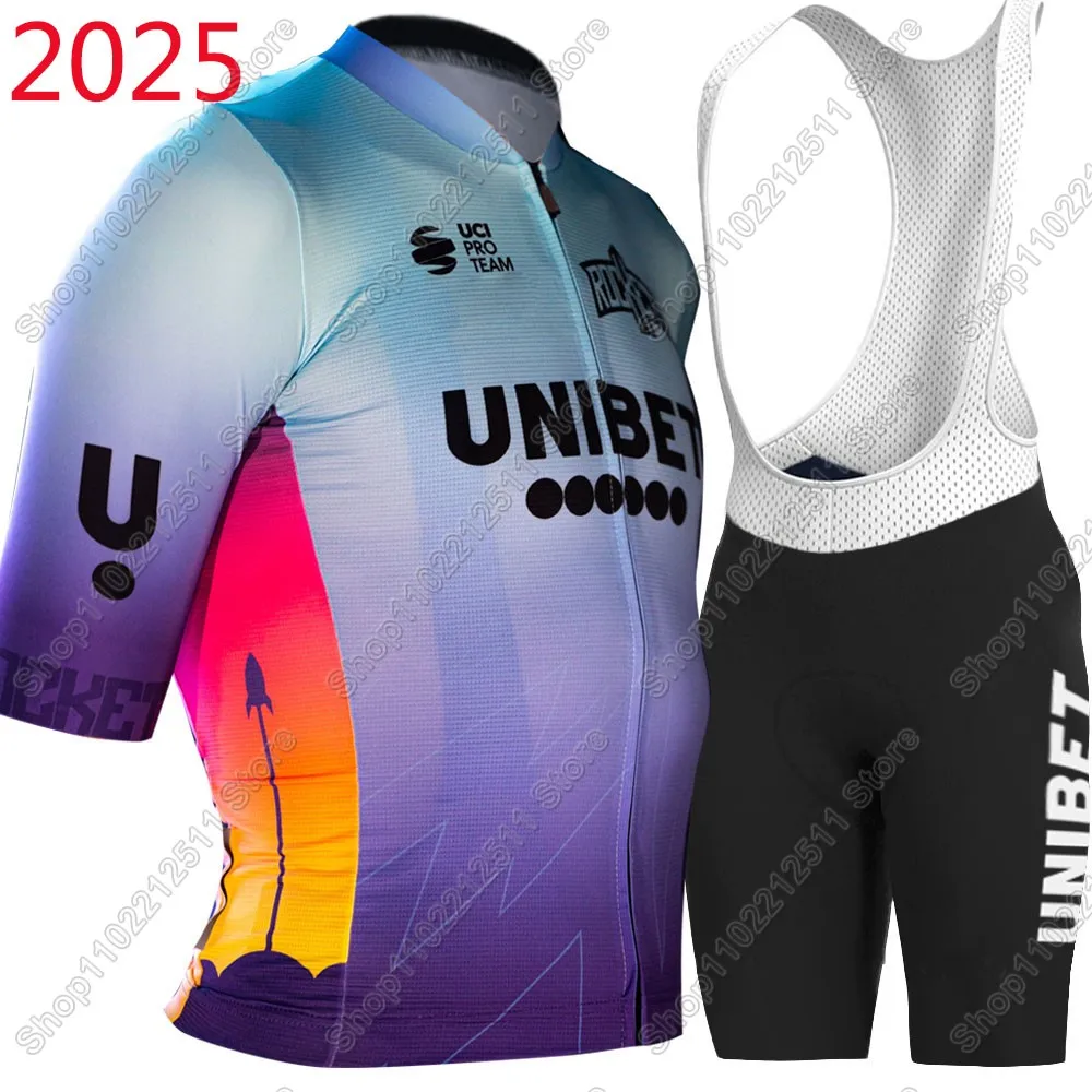 Unibet Tietema Rockets Team Cycling Jersey Set Mens Clothing Road Bike Suit Mountain Bicycle Shirt Bib Shorts MTB Maillot