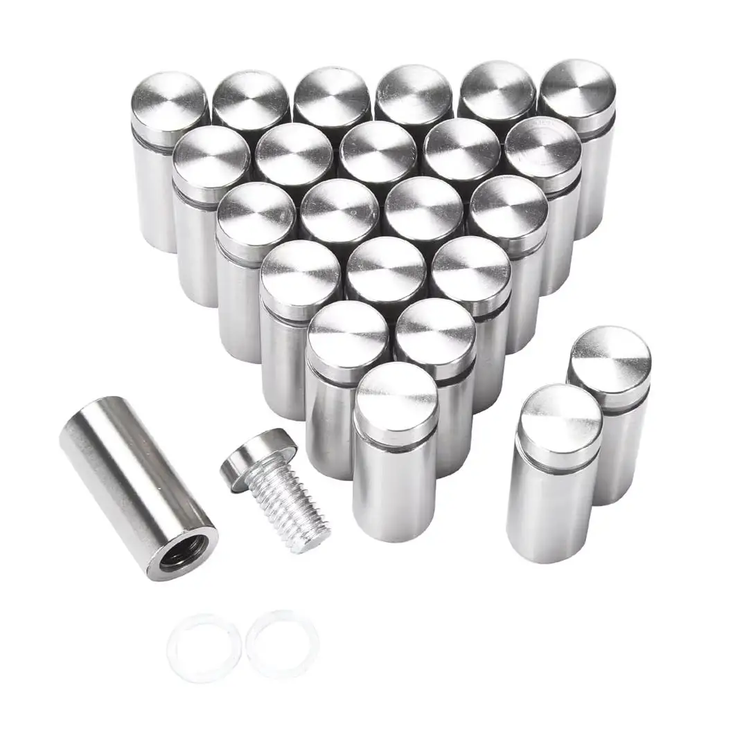 หลายขนาดสแตนเลสตัวยึดกระจกโฆษณา BOARD เล็บคงที่ทนทาน Spacer ผู้ถือป้ายโฆษณาสกรูยึด STANDOFF 1