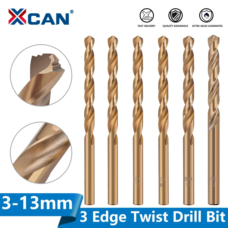 XCAN Twist Drill Bit Set M42 3 Edge HSS Hole Drill 8% High Cobalt Drill Bit for Stainless Steel Wood Metal Drilling Cutter high quatity hss co m35 cobalt straight shank twist drill bit power tools accessories for metal stainless steel drilling