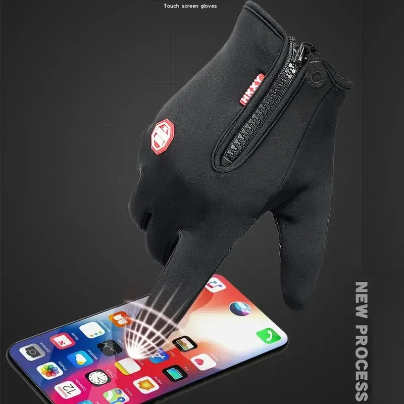 Ski gloves Grab Velvet Touch Screen Autumn and Winter Warm Plus Velvet Cold Proof Waterproof Outdoor Riding