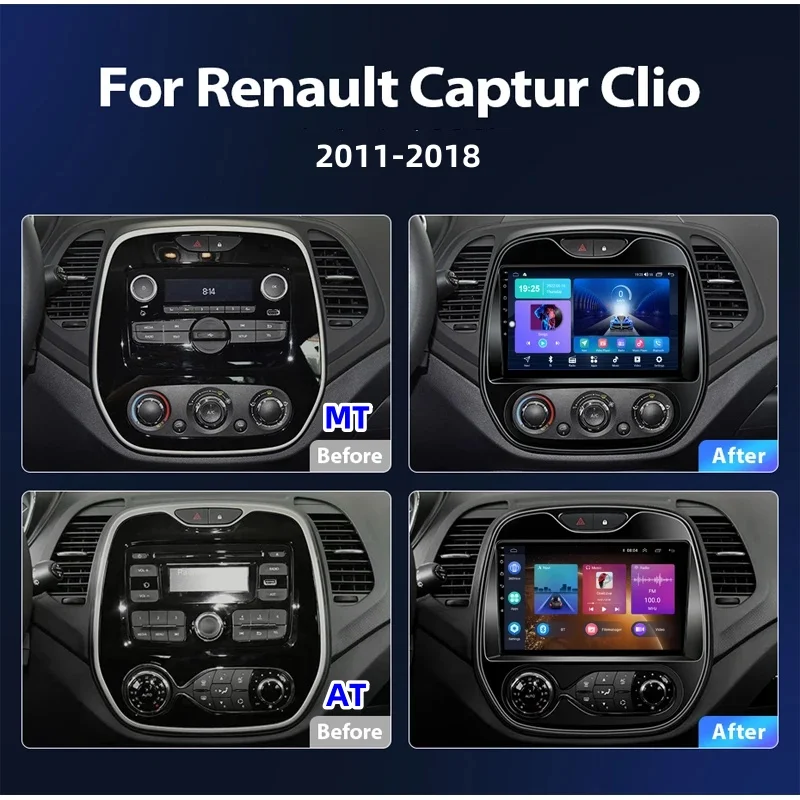 Car Radio Android For Renault Captur CLIO Samsung QM3 2011-2018 Wireless Carplay Multimedia 2Din Stereo Autoradio Navigation GPS