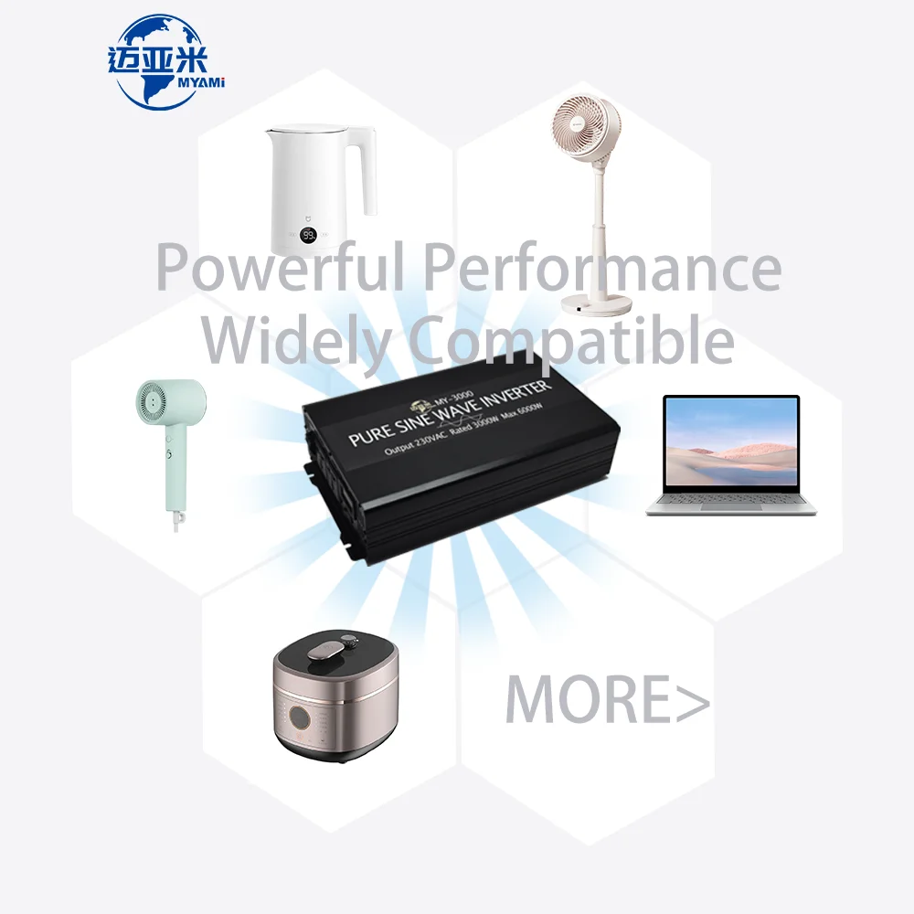 MYAMi 마이크로 파워 인버터, 태양광 자동차 인버터, 순수 사인파 인버터, 12V, 24V, 48V, 60V, 72V, 96V, DC에서 110VAC, 220VAC, 3000W, 신제품