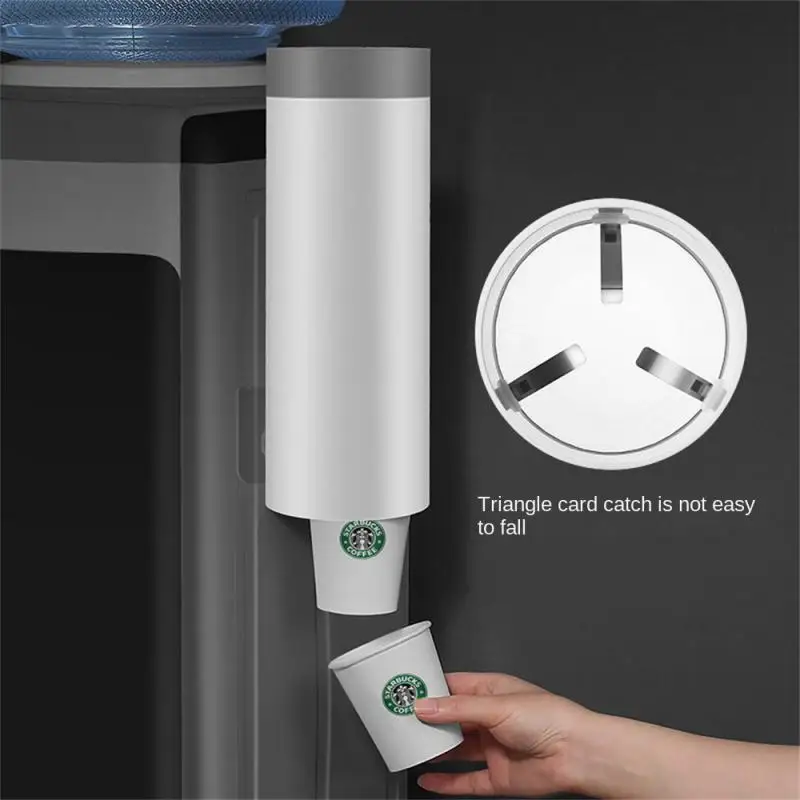 Disposable Paper Cups Dispenser Wall Mounted Dust-proof Plastic Cup Holder Cup Storage Rack Container Paper Storage Rack