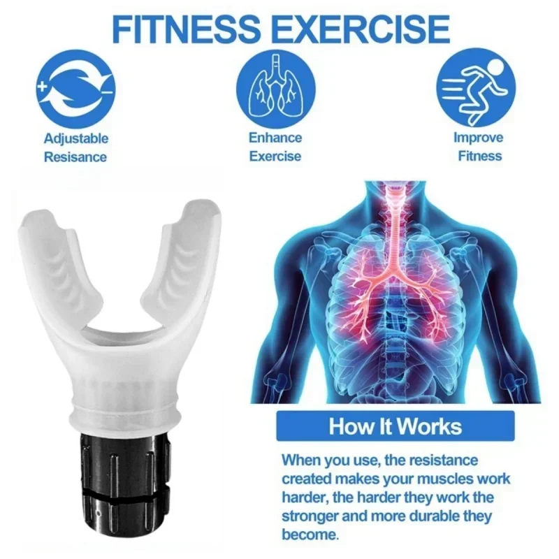 Breathing Exerciser Fitness Lung Breathing Exerciser Adjustable Breath Trainer for Fitness Training Normal Care and Exercise