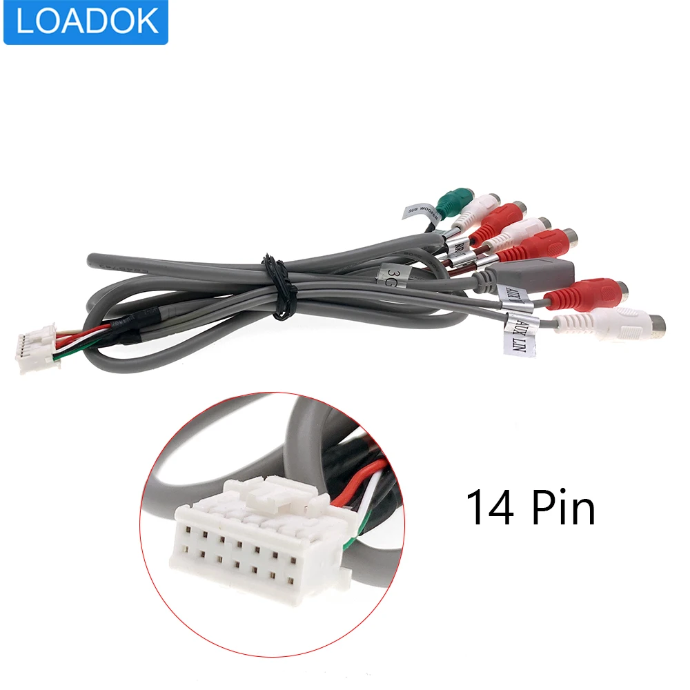 

14 Pin Универсальный 7 RCA выход USB провод жгут сабвуфер кабель адаптер проводка разъем для Android радио DVD CD аксессуары