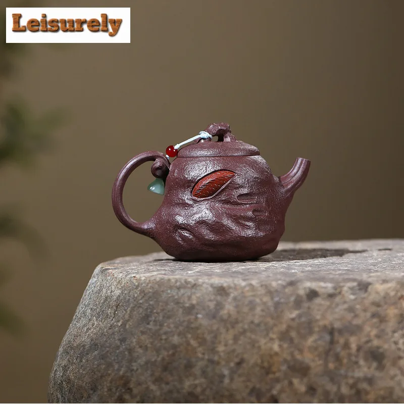 270ml Yixing Purple Clay Teapots Handmade Dragon High Scoop Pot Raw Ore Di Chao Qing Mud Tea Soaking Kettle Zisha Tea Set Craft