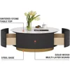 Modern circular coffee table with 2 drawers, stone burning tabletop, living room central table, 33.4-inch coffee table 5
