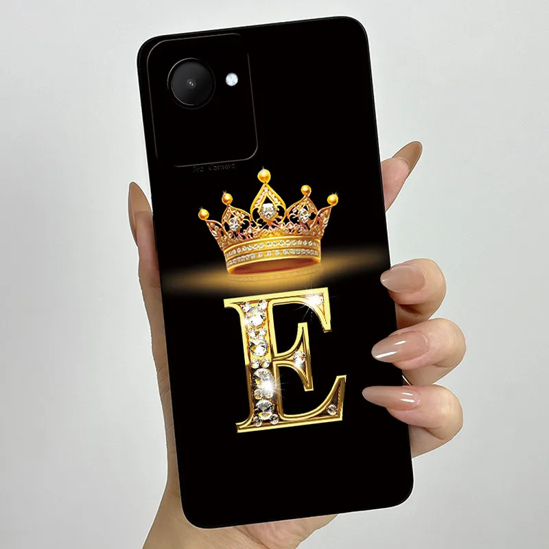 Crown Letters Soft Case with Camera Protection - Stylish Back Cover