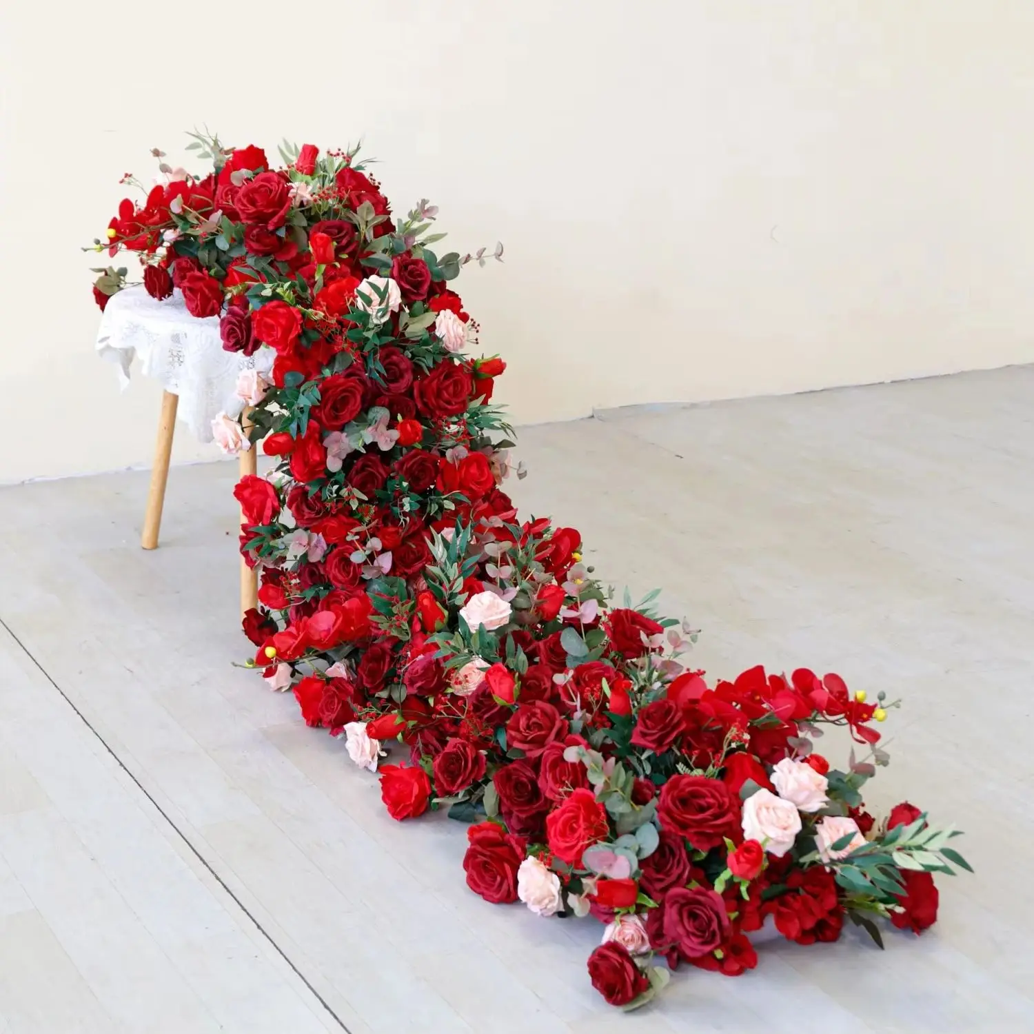 Uflower Artficial Flower Row Runner Wedding Arch Backdrop Decor Table ...