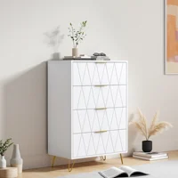 Commode Comanlai pour chambre à coucher, meubles de chambre, organisateur moderne, bois, tiroirs coulissants, armoire de rangement de bureau, blanc 1