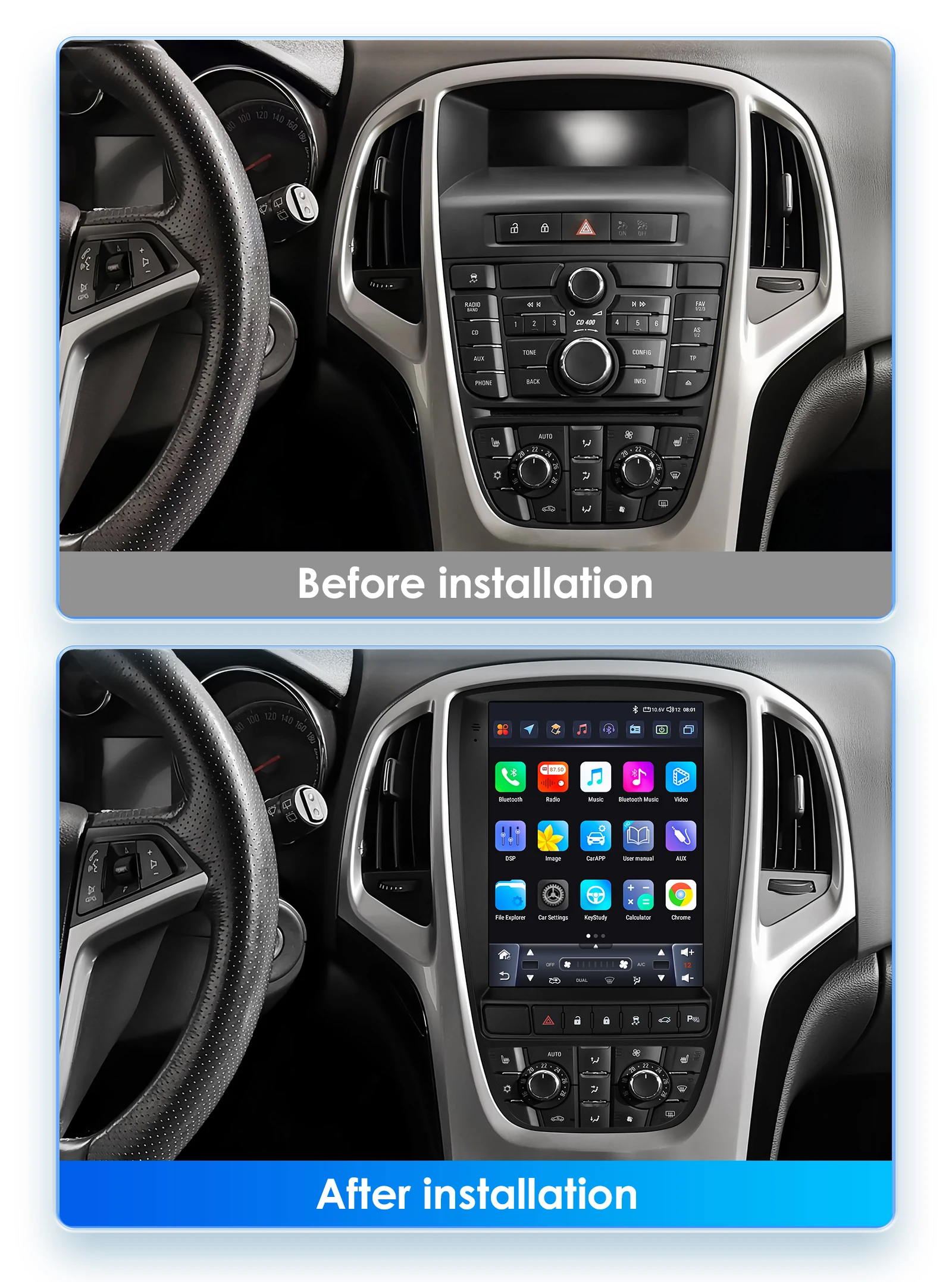 Hizpo Android Autoradio für Opel Astra J Buick Verano 2009 - 2015 im Tesla-Stil Multimedia-Bildschirm GPS-Navigation Auto Carplay – Detail 9