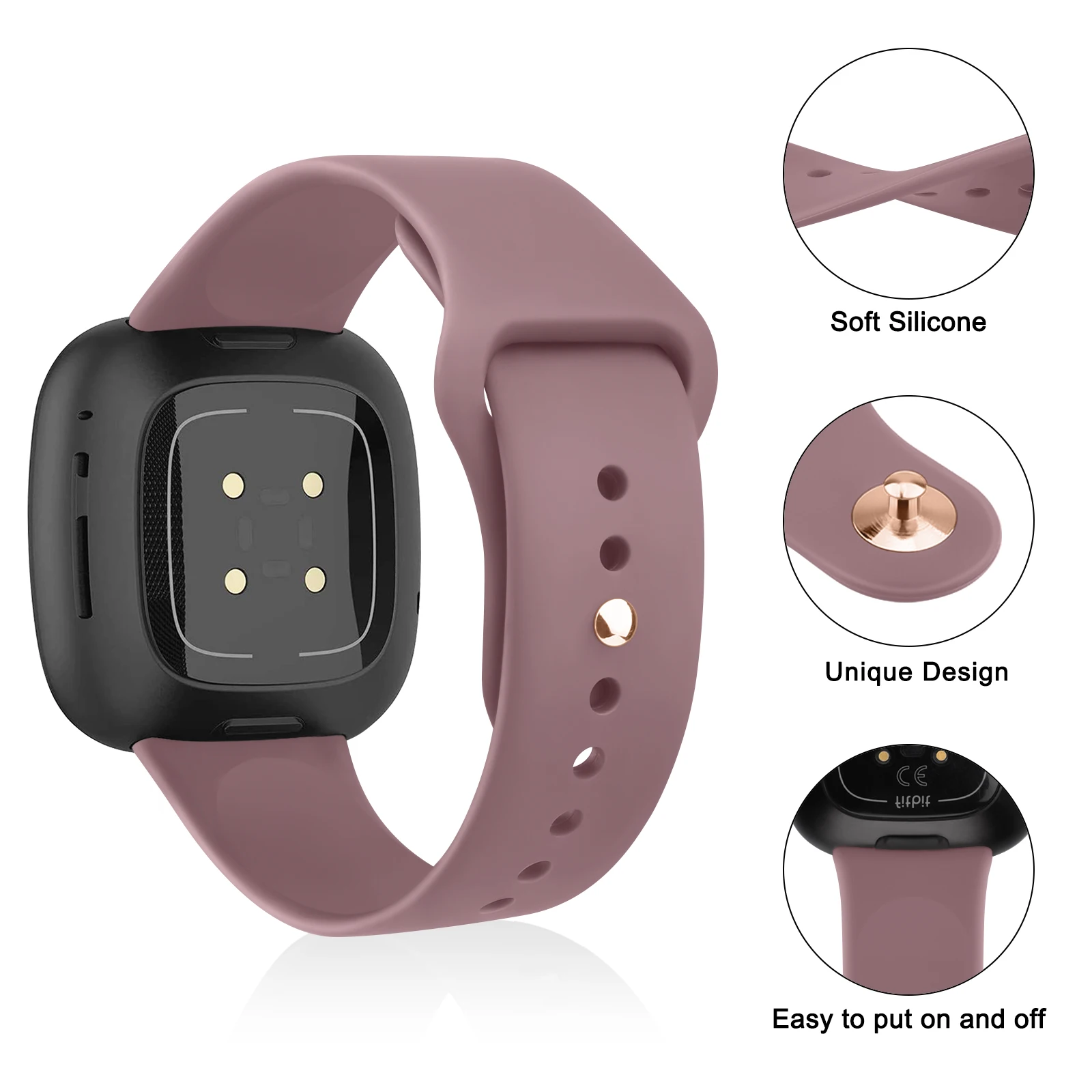 Silicone Sport Watch Band para Fitbit Versa, Versa 1, Versa 2, Versa 3, Versa 4, Bracelete para Fitbit Versa Lite, Sense, Sense 2 Band