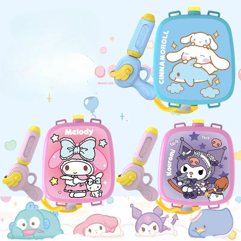 

2024 New Sanrio Water Gun Cute Cartoon My Melody Kuromi Cinnamoroll Pull-out Water Toy Kawaii Children Summer Birthday Gift