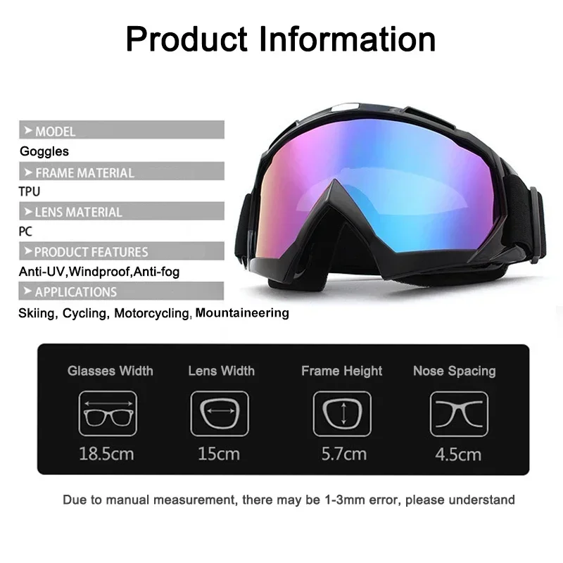 Ski Snowboard Goggles Skiing Eyewear Men Outdoor Cycling Winter Sports Bike Glasses Windproof Sandproof UV Protection Sunglasses 5