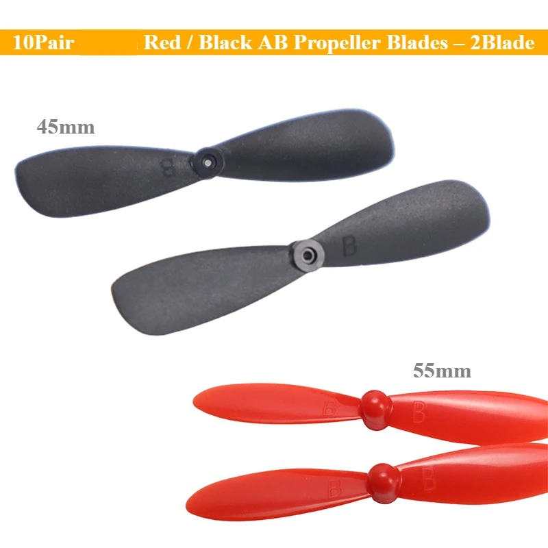 ใบพัดโดรน 45 มม. 10 คู่ สีแดงดำ สำหรับ FPV รุ่น 610-615