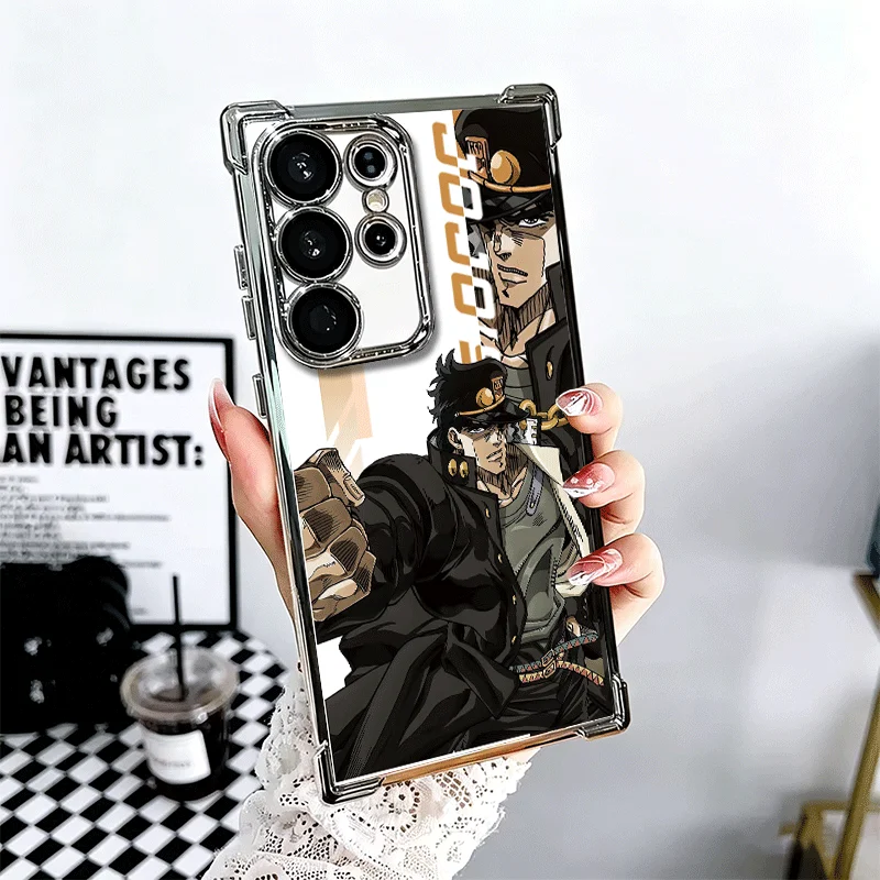 JoJo Adventure Anime Design Soft Phone Case with Plating Anti-Fall Protection