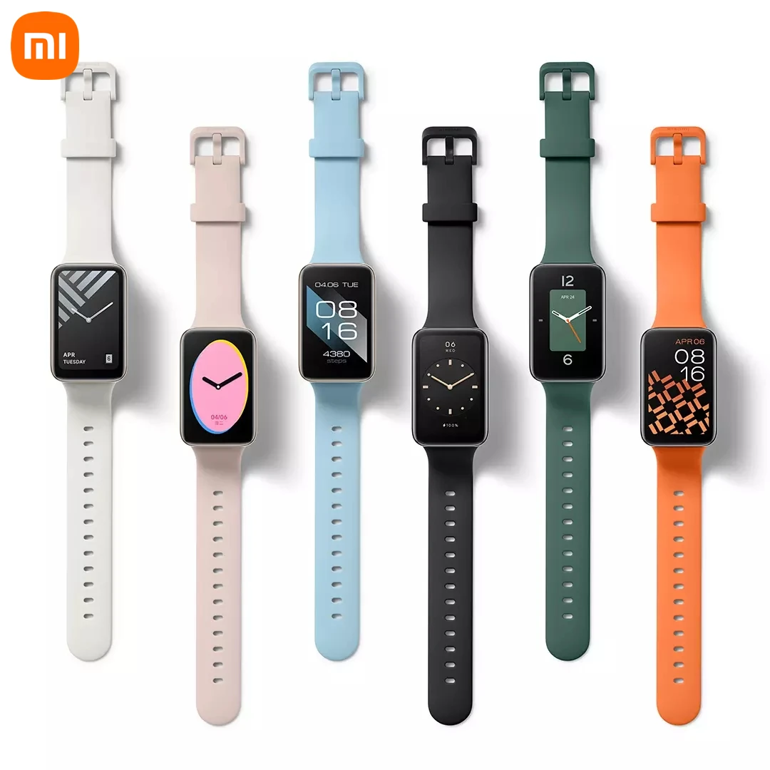 Cinturino Da Polso Originale Xiaomi Neon Green Orange Accessori Intelligenti Per Xiaomi Mi Smart Band 7 Nfc