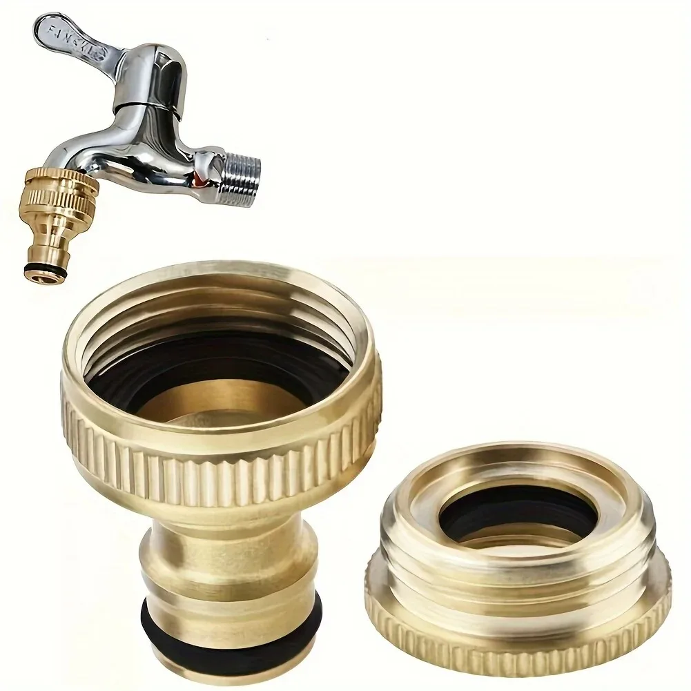 Brass Faucet Tap Connector Mixer Hose Adaptor Quick Connecter 1/2 3/4 Copper Hose Coupling Adapter Garden Watering Fittings Tool